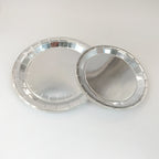 Silver Paper Plates Banner Tablecloth Birthday Party Decor Disposable Tableware Set Baby Shower Wedding Bachelor Party Supplies