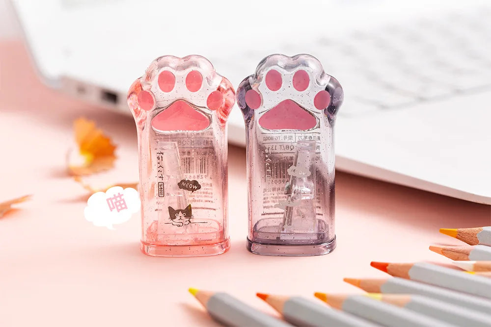 Kawaii Cat Paw Pencil Sharpener Cute Portable Kids School Stationery Gift