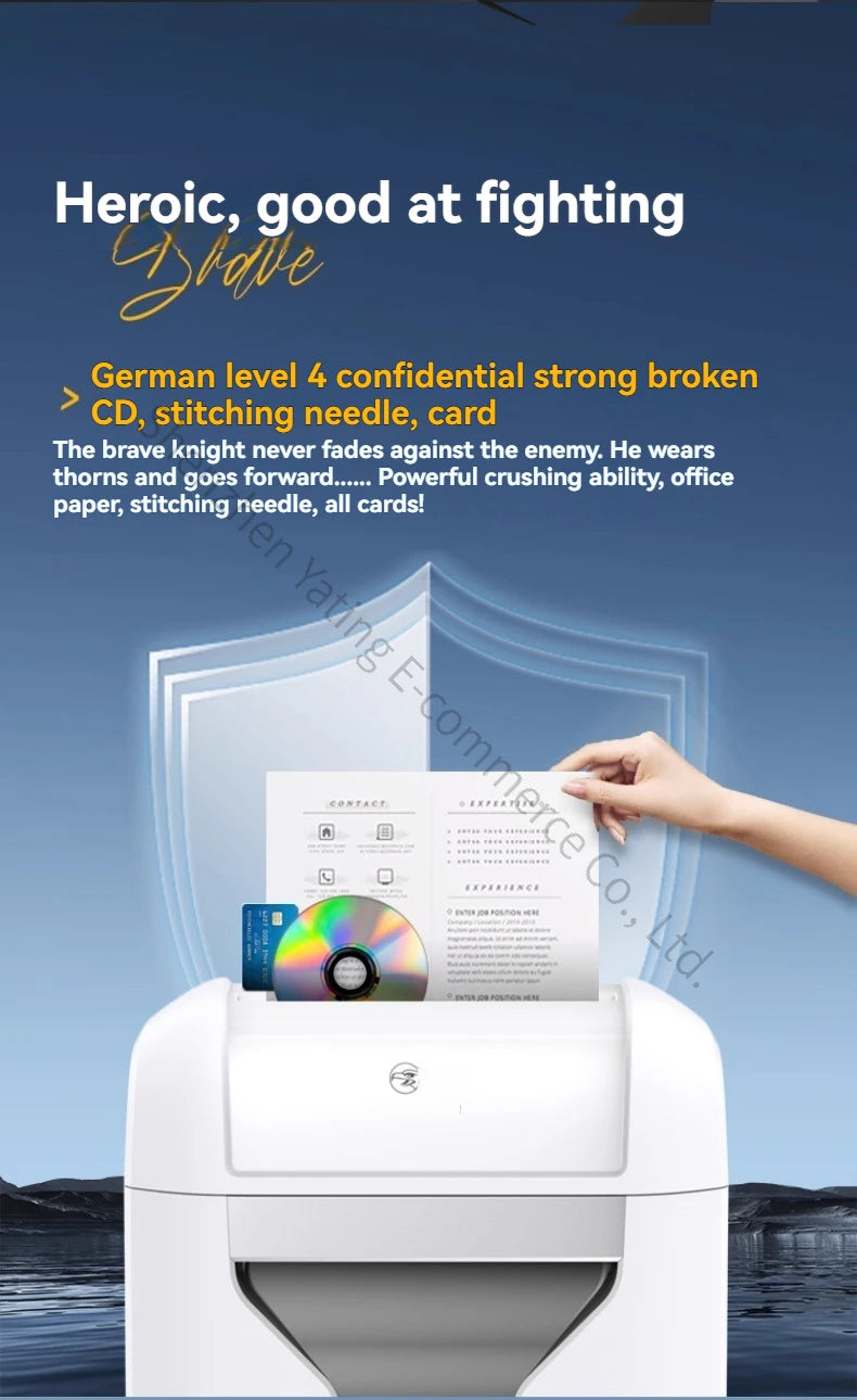 25L 4435 Office Electric Shredder for Shredding Paper Particles Book Nails Cards Confidential Specific Document Shredder Level 5