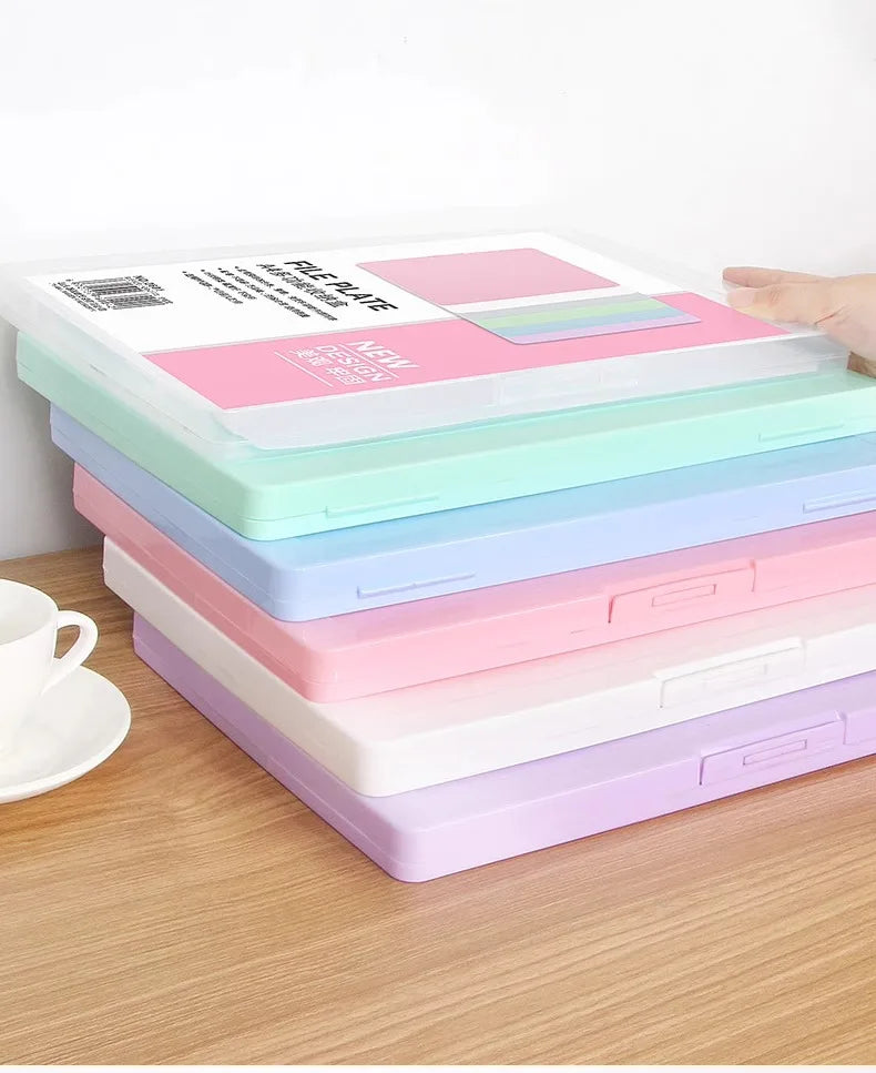 A4 transparent data storage box, folder, large capacity, multifunctional student test paper, book, graduation certificate, archi
