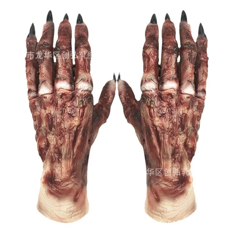 The Mummy Halloween Gloves for Adult Unisex Elastic Latex Gloves Scary Gloves Easter Day Mittens Cosplay Prop Accessories