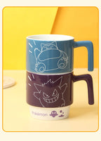 SHUNXIANG Pokémon Ceramic Mugs Coffee Cup Snorlax Stackable Kawaii Anime Boy Girl Breakfast Milk Juice Cup Ceramic Coffee Cup