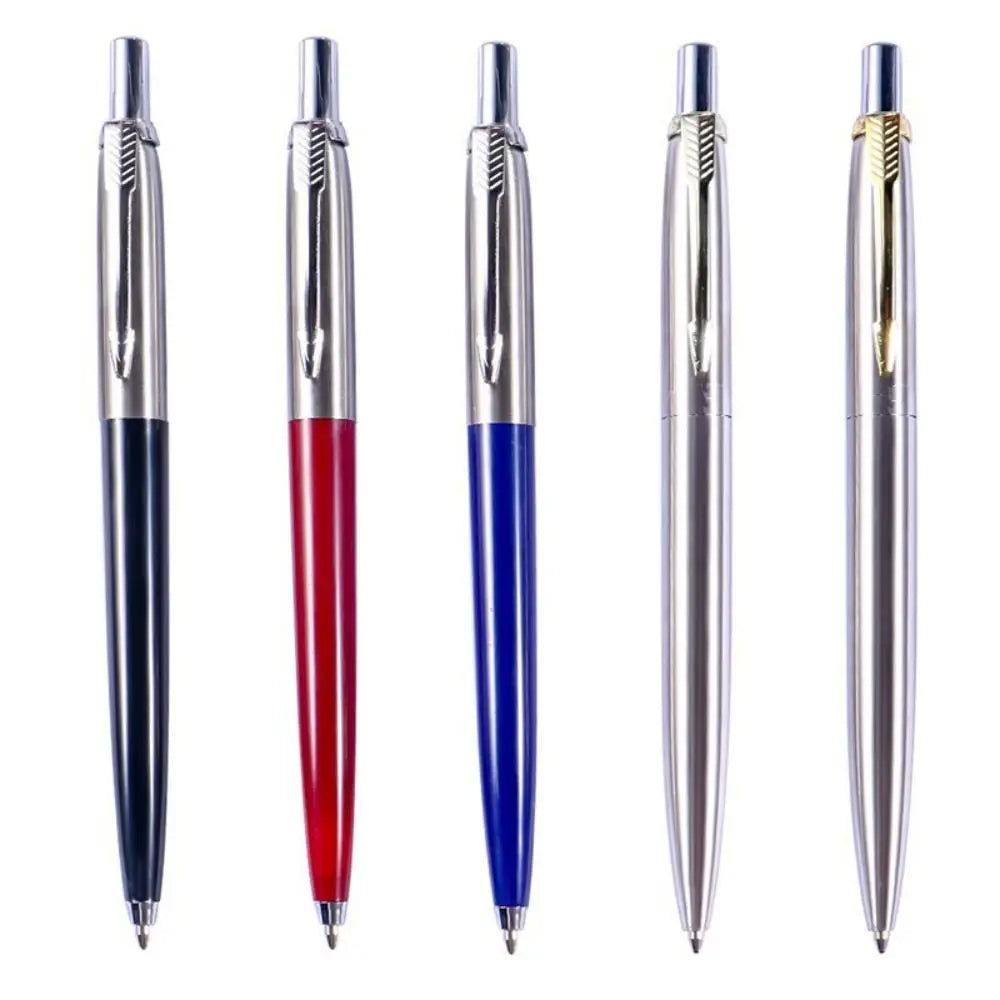 Metal Ballpoint Pen Press Tyle Business Fountain Pen with Blue/Black Ink Refill Students Gift Neutral Pen School Office Supplies
