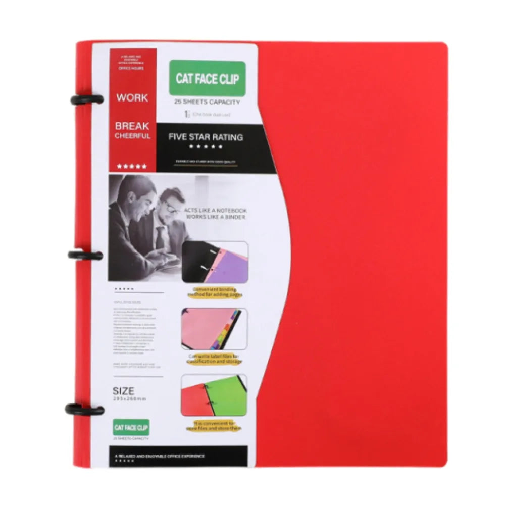 3 Ring Loose-leaf File Folder Thickened Detachable Notebook Binder Portable Multifunctional Loose Leaf Document Folder