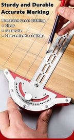 0-180 Degree Angle Gauge Woodworkers Edge Ruler Stainless Steel Protractor Angle Finder Ruler Precision Carpenter Measuring Tool