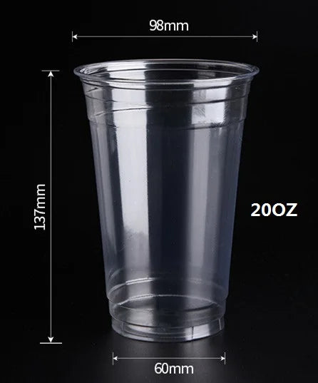 50 Sets 12/16/20/24OZ Clear Plastic Cups Lids and Straws for Iced Coffee Cups Disposable Smoothie Cups for Cold Drink Free BPA