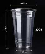 50 Sets 12/16/20/24OZ Clear Plastic Cups Lids and Straws for Iced Coffee Cups Disposable Smoothie Cups for Cold Drink Free BPA