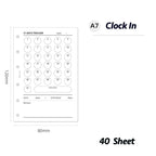 Fromthenon Minimalist Ledger Loose Leaf Paper A6A7 40 Sheets Target Tracking Clock in Replace Core Inner Pages