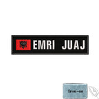 1PC 10cmX2.5cm Custom Name Flag Patch Stripes Badge Iron On Or Hook Loop Armband Germany Luxembourg Armenia Serbia Singapore