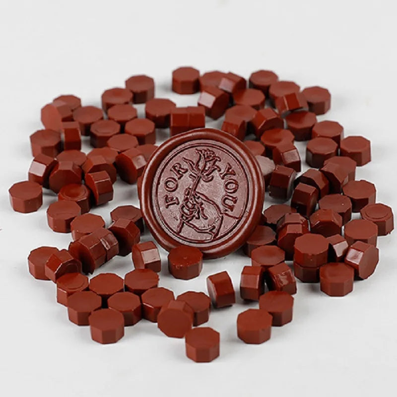 100 Pcs Vintage Wax Seal for Stamps Retro Wax Print Beads Sealing Macaron Gold Wedding Birthday Wax Lacquer for Seals Lacre