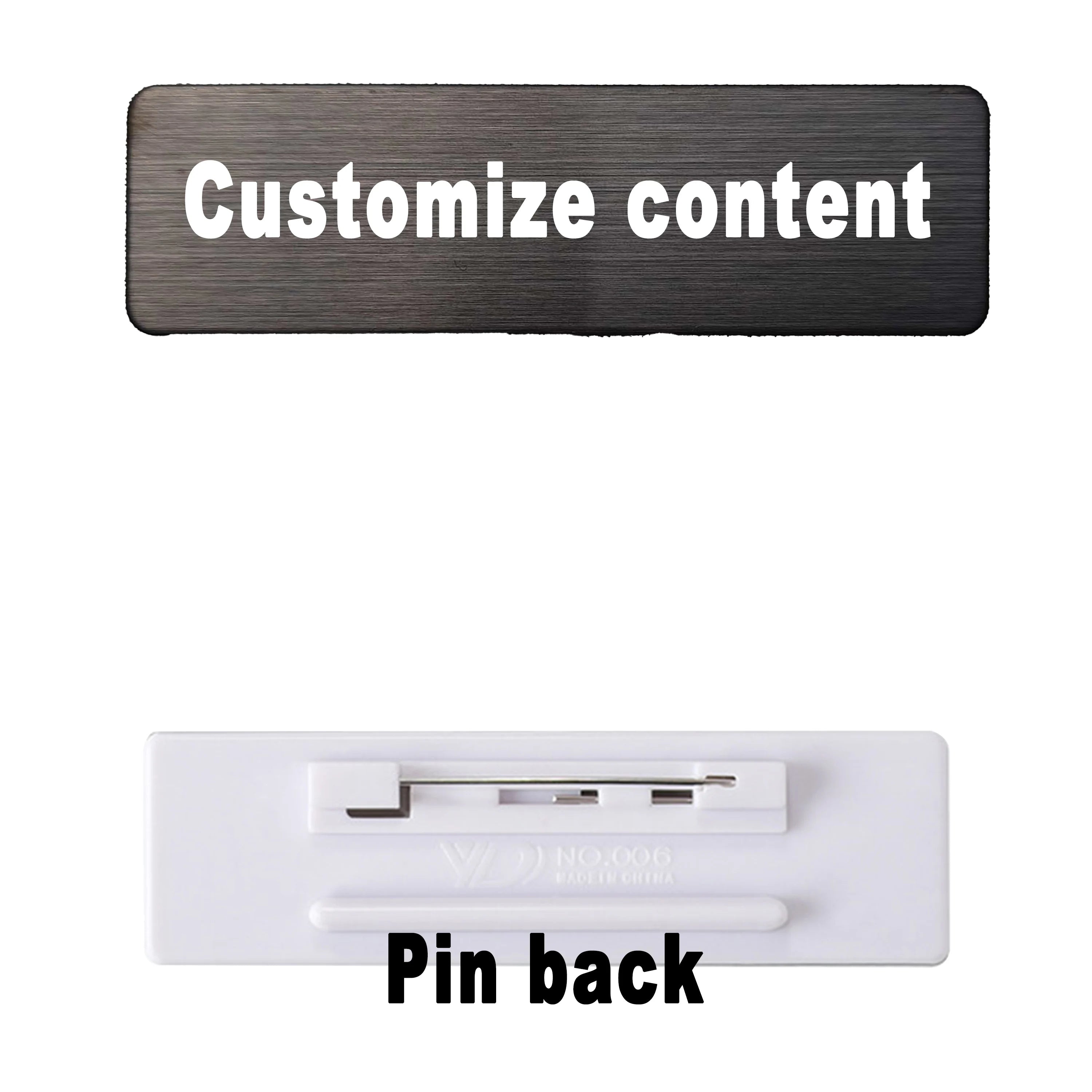 5PCS Engraved Personalized Name Tags with Magnet Clip or Pin Stainless Steel Metal Custom Magnetic Name ID Badge Tag for School