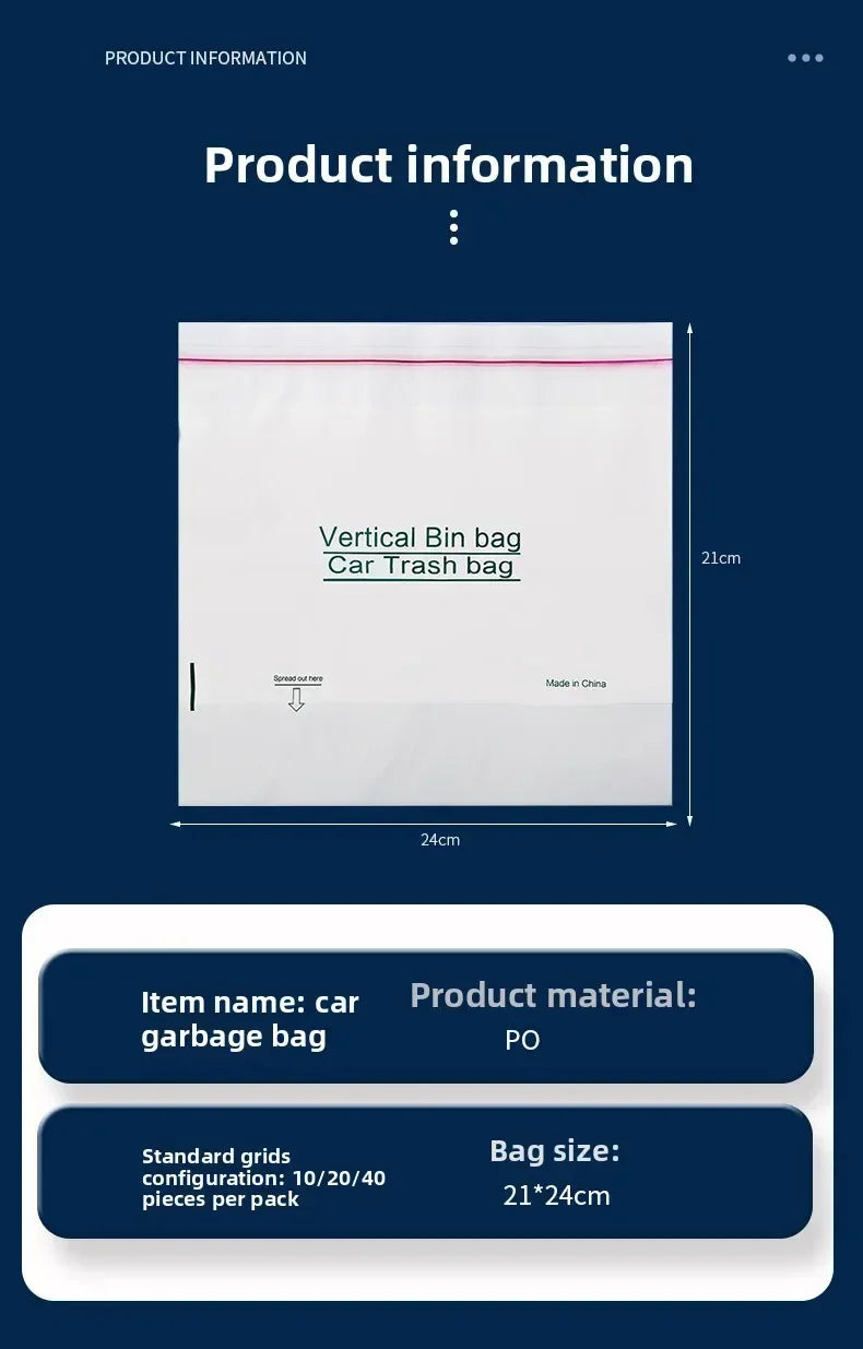 Self-Adhesive Disposable Trash Bag Thicken Waterproof Garbage Bag Leak-Proof Rubbish Storage Bag for Car/Home/Office