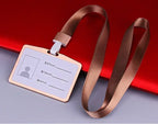 1 Pcs Aluminum Alloy Card Cover Case Bank Business Work Card Holder with ABS Retractable Badge Reel Credit ID Card Badge Bag