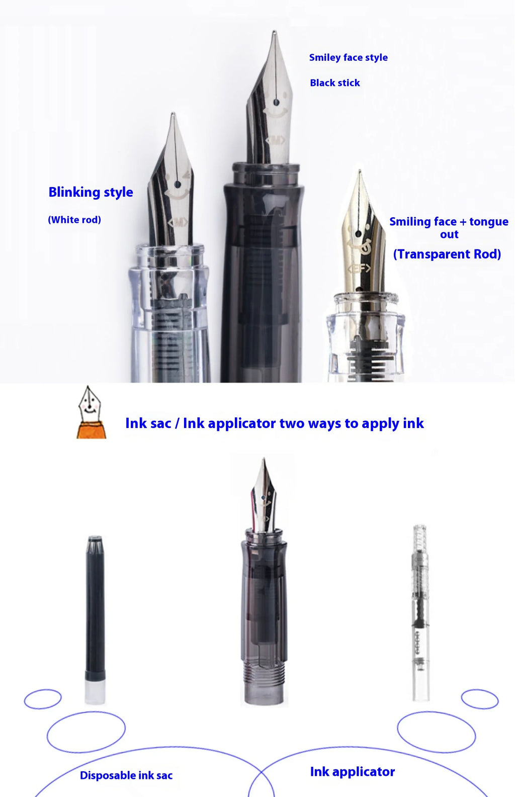 Pilot Kakuno Fountain Pen,Limited Edition Madoromi White (F/M Nib) for Students, Calligraphy& Daily Writing Japanese Stationery