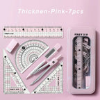 New 7Pcs/Set Professional Back to School Mathematical Rulers Set Compass Ruler Multi-function Drawing Tools Students Stationery