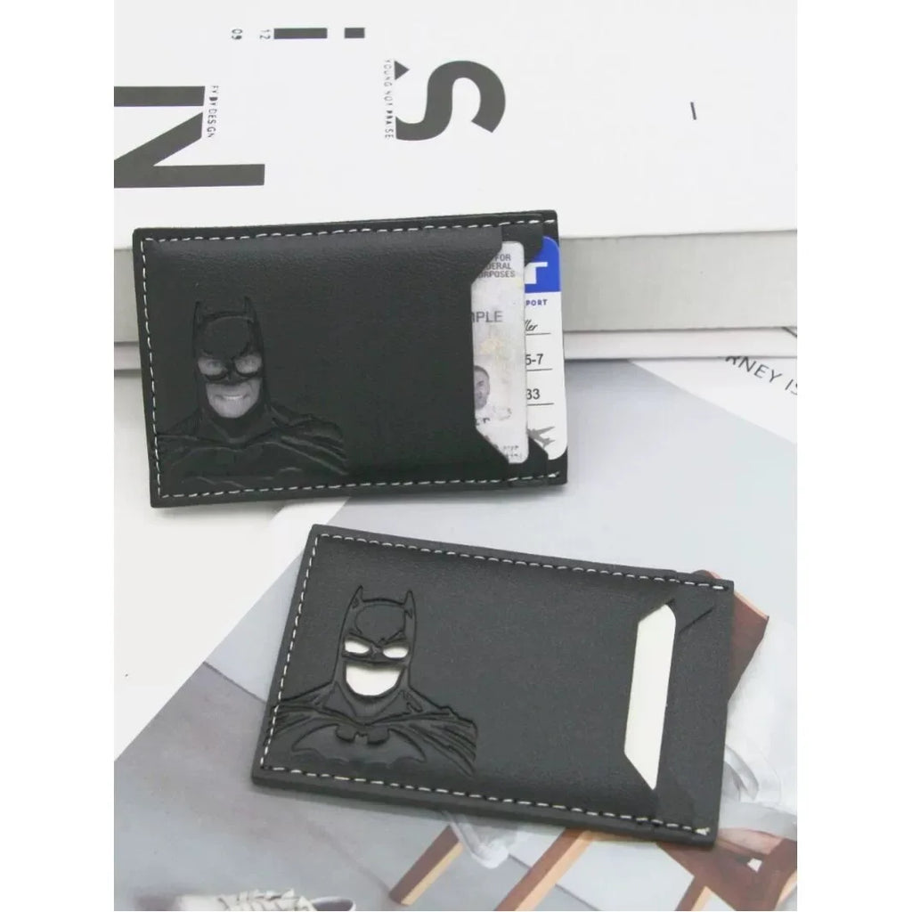 Personalized Leather ID Card Holder Superhero Mask Design Perfect Gift Travel Wallet ID Cover Trendy Youth
