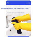 Natural Latex Gloves,Rubber,Household Kitchen Dishwashing And Laundry Car Wash,Thickened Acid And Alkali Resistant Latex Gloves