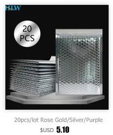 30pcs/lot Rose Gold/Silver/Purple/Blue Packaging Shipping Bubble Mailer Plastic Padded Envelopes Gift Bag Mailing Envelope Bag