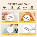 3/5/10 Rolls NiiMbot B21 B1 Label Printer Paper Roll Waterproof Anti-Oil Tear-Resistant Price Tag Pure White Sticker Papers