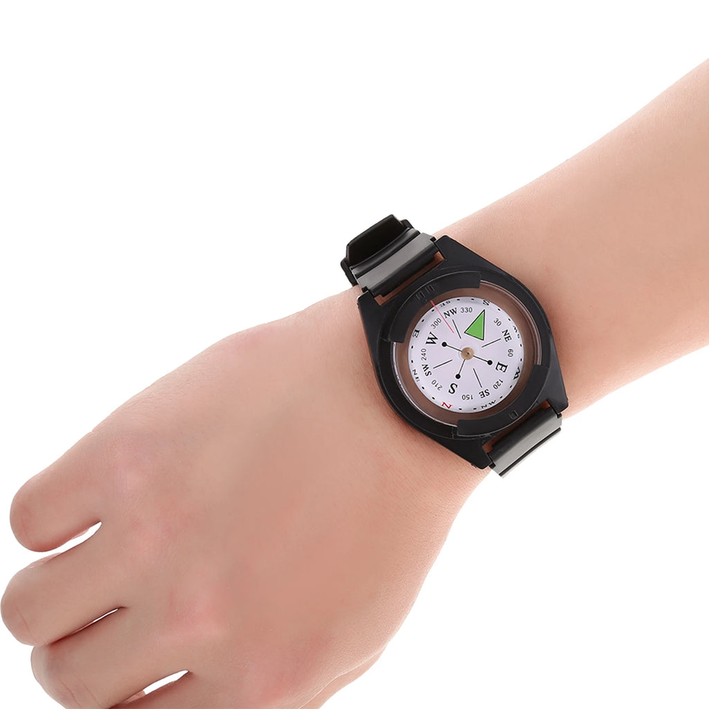 Wristwatch Compass, Wristwatch-Style Compass, Outdoor Mini Lightweight Wristwatch ABS Rubber Strap Tool Accessory Wristband