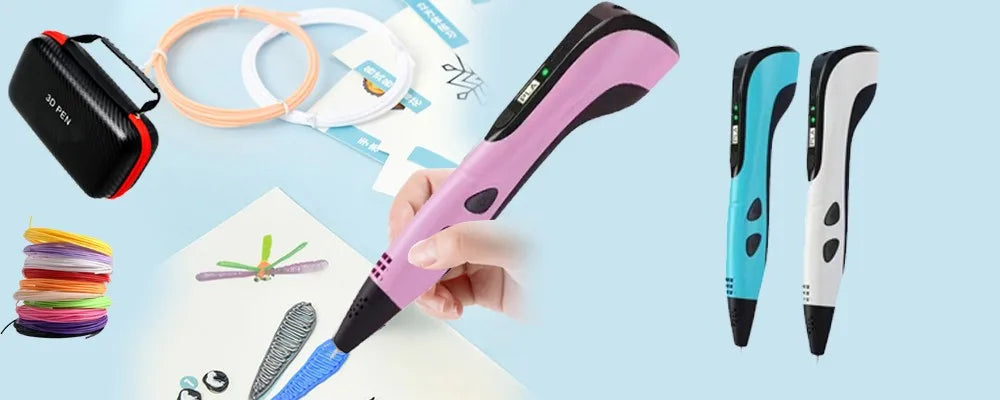 3D Pen With LCD Screen Compatible PLA Filament Toys 3D Drawing Printing Pen for Children DIY Christmas Birthday Gift
