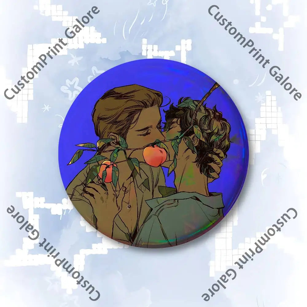 C-Call me by your name Customizable Badge Tinplate Brooch Laser Film Lapel Pin for Decoration Party Small Gifts