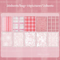 Mr.Paper 20Pcs/Pack Weave Dream Echo Series Card Stock Material Paper Vintage Plaid & Lace for Journal Scrapbook DIY Background