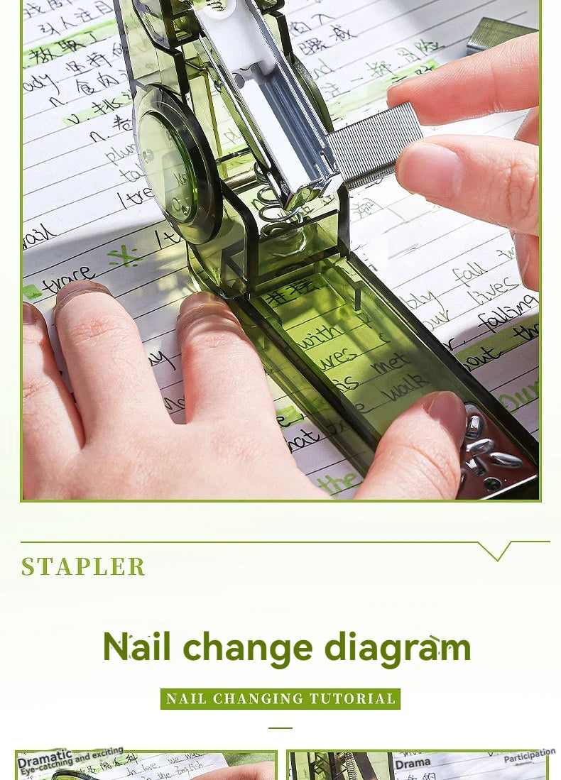 Acrylic Transparent Stapler 360-Degree Rotating Multifunctional Powerful Long Stapler for School And Office Use