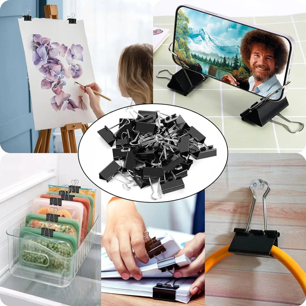 12Pcs/1BOX Binder Clip Clamps Long Tail Combination Folder Bookmark Paper Ticket Clips Effortless School Office Supplies