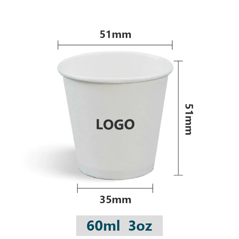 1000pcs Personalized Custom 2.5oz/50ml & 3oz/60ml Espresso Cup Disposable Tasting,9oz/250ml Paper Cups with Logo for Events