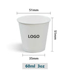 1000pcs Personalized Custom 2.5oz/50ml & 3oz/60ml Espresso Cup Disposable Tasting,9oz/250ml Paper Cups with Logo for Events