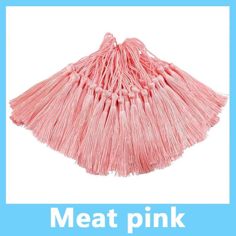 100pcs/Pack 13cm Tassel Silk Fringe Silky Floss Bookmark Tassels Mini Tassels for DIY Craft Jewelry Making Souvenir Bookmarks