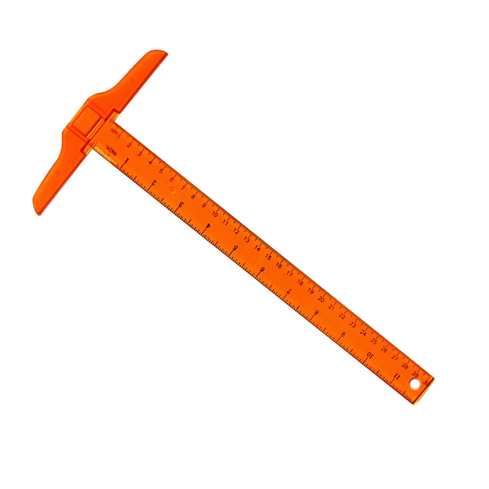 2Pcs Design T Ruler Plastic Long-Lasting Double Scale Measuring Tool for Drawing Sketching Office Use T Shape Ruler