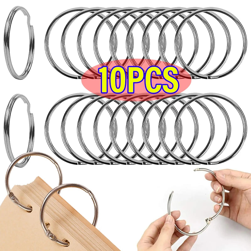 1-10PCS Binder Rings Loose Leaf Metal Book Ring Album Scrapbook Binders Craft Photo Organizer Keychain For Home Office