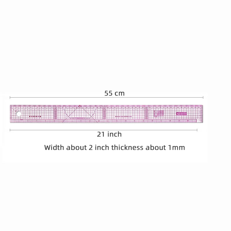 Empire sewing ruler and French curve, used for pattern making drafting, transparent plastic fashion designer ruler pieces assemb