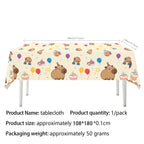 Birthday Decoration Capybara Birthday Invitation Card Cup Tablecloth Plate Napkin Poster Baby Shower Birthday Girl Party Favors