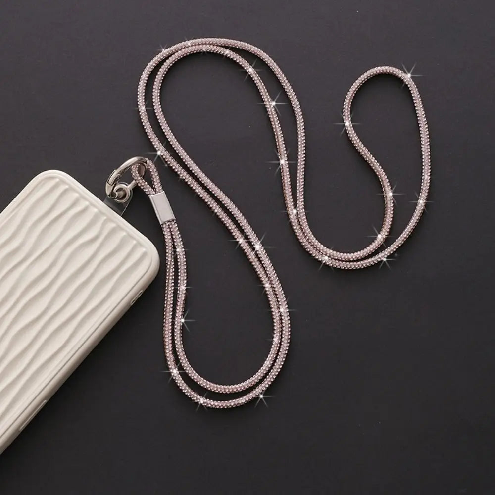 Luxury Rhinestone Mobile Phone Lanyard Diamond Mobile Phone Case Anti-Loss Hanging Ornaments Pendant Keychain Glitter Cord Strap