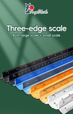 Space Ball 30cm Triangular Scale Ruler Metal Straight Ruler Metric Architect Engineer Accurate Drafting Measure Tool