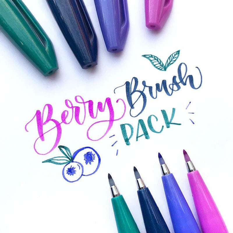 1PC Pentel Fude Brush Touch Sign Pen Bright Pastel Colors with A Flexible Tip That Allows You To Enjoy Touch of A Brush SES15C