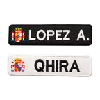 Custom Spain Name Tags Army Blood Number ID Embroidered Patches with Iron on Hook Backing