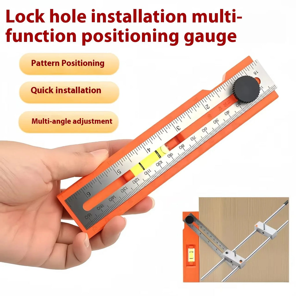 Multi-role Depth Measuring Ruler Adjustable Woodworking Multi-angle Marking Ruler Positioning Scribing Protractor Tool