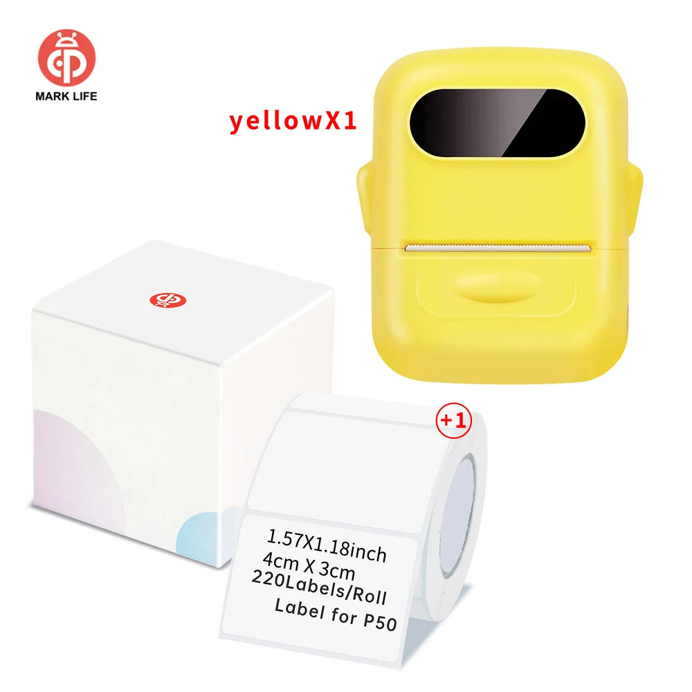 Marklife P50 Thermal Label Printer Mini Bluetooth Self-Adhesive Sticker Printer for School Office Kitchen To Tag Price Machine