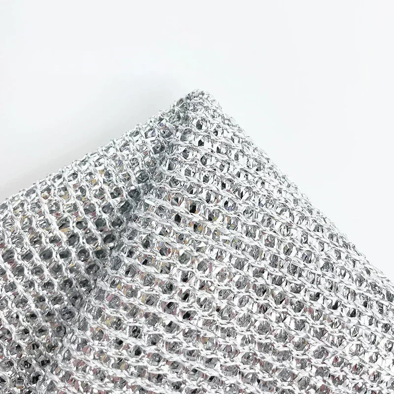 Thickened Steel Wire Cleaning Cloth Non-Scratch Double-layer Iron Microfiber Mesh Dishrag Washing Pot Rags Kitchen Towel