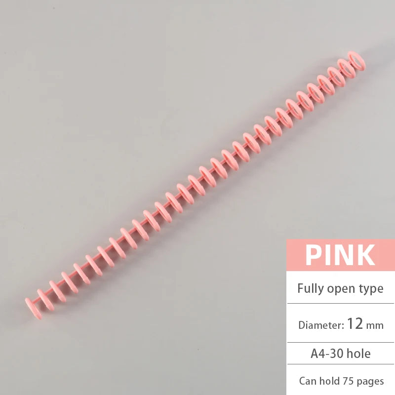 10Pcs A4/B5 Soft Plastic Loop Wire Binding Rings for Loose-Leaf Notebooks Spiral Coil Binding Strips Fastener Rings