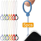1/5/10Pcs Silicone Mobile Phone Hanging Hyu Ring Anti-Lost Straps Lanyard for iPhone Xiaomi Samsung AirPods Case Holder Pendant
