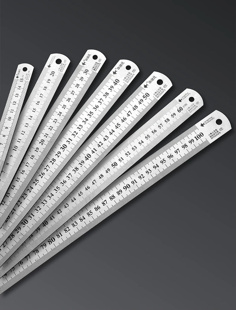 Stainless Steel Metal Straight Ruler Precision Double Sided Precision Measuring Tool Scale Metric Ruler Accessories 15-40cm