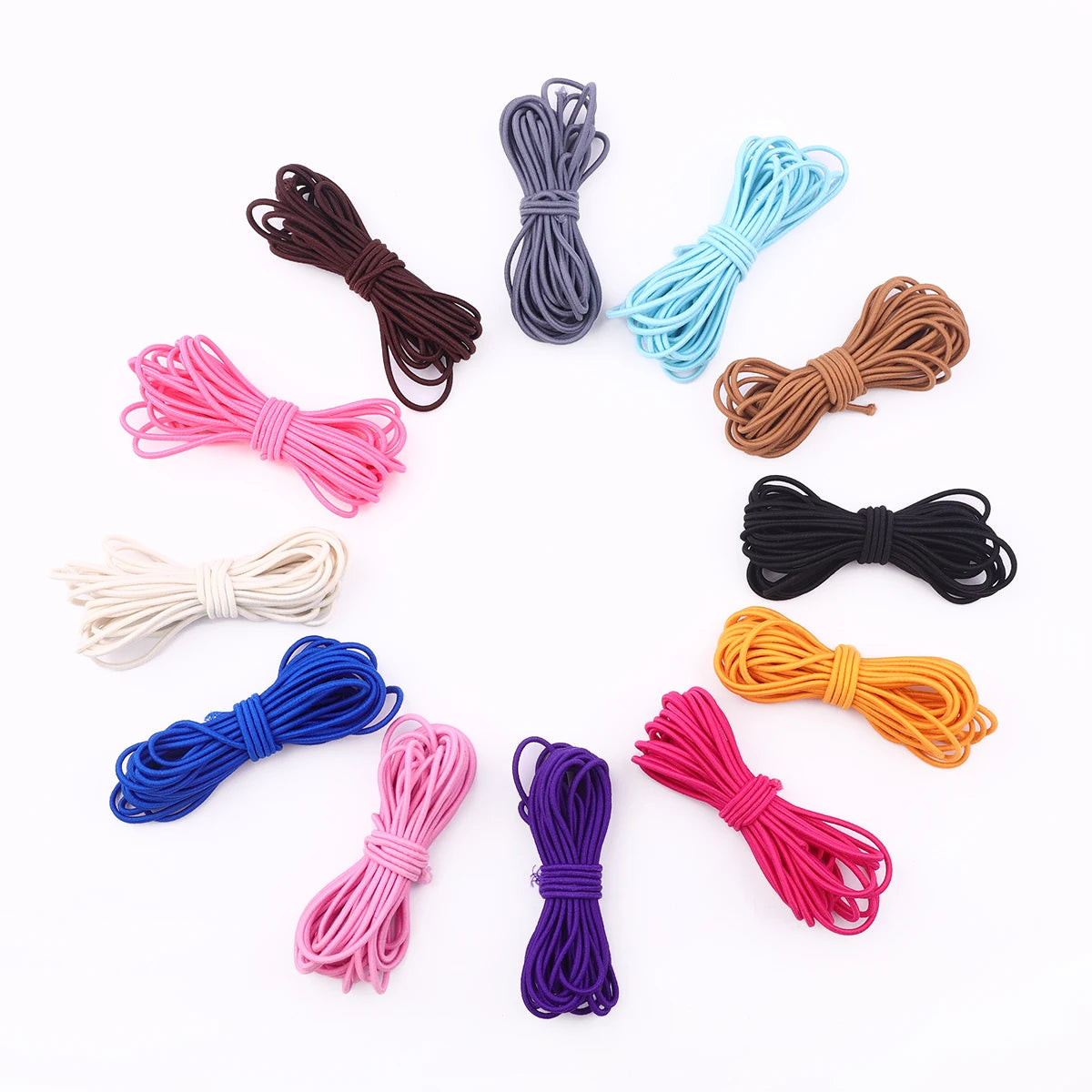 5 Meters 2mm 2.5mm Round Elastics Rope Bungee Cords Multicolor Elastic Rubber Bands Strap String Handmade Diy Sewing Accessories