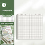 Multifunctional 120 Pages Loose-leaf Notebook Color Detachable Diary Book Grid Inner Pages Flip Up Hand Account Book Students