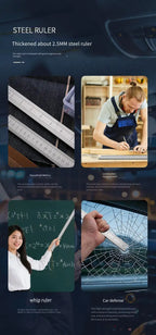 2.5mm Thick 50cm Stainless Steel Ruler Metric Inch Straightedge for Woodworking Construction Drafting Teaching and Measuring