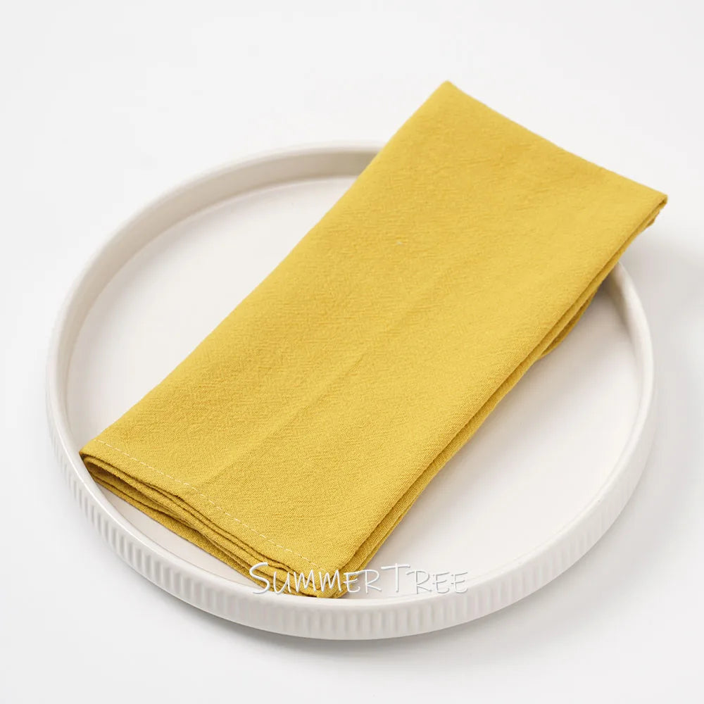 6pcs 40x40cm Cloth Napkins Washed Cotton Dinner Table Napkin Square Soft Absorbent Washable for Home Wedding Party Decoration